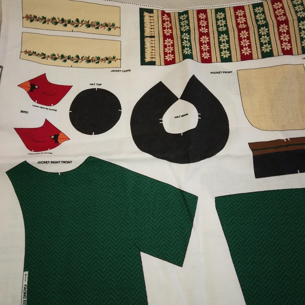 FABRIC Jack Snow Snowman Doll Fabric Panel